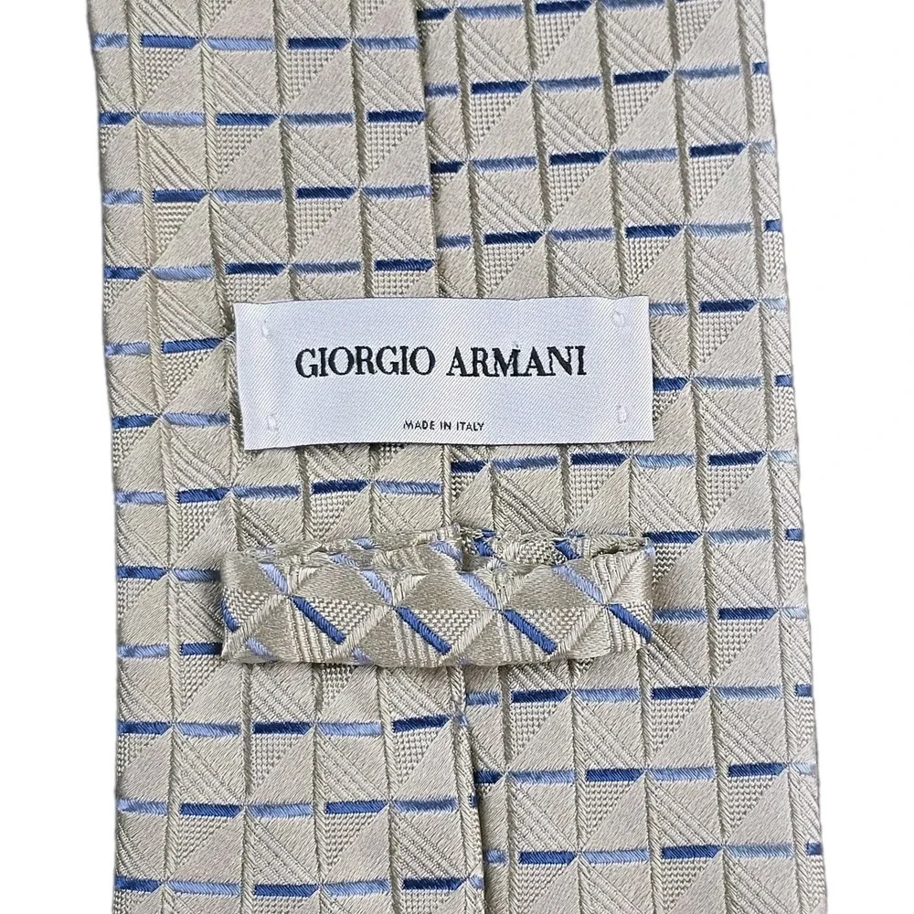 Giorgio‎ Armani 100% Silk Tie Lot of 3 Made in Italy – Striped & Geometric